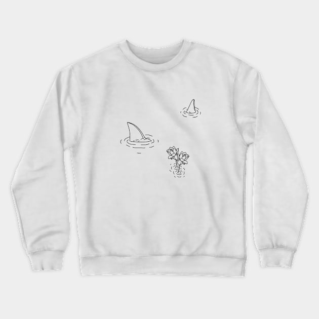 Sharks and Flowers Crewneck Sweatshirt by veanj